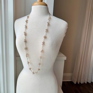 Crystal Beaded Long Strand Accent Necklace